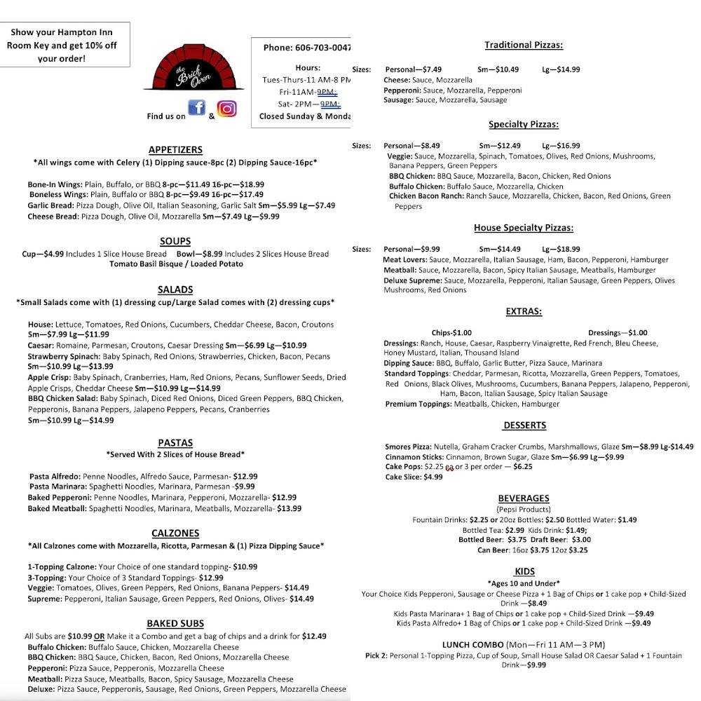 The Brick Oven Menu image 1